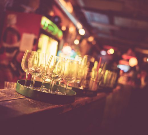 A close up of a ruin bar with drinks in Budapest.